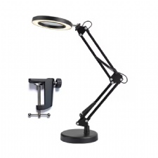 Multi-functional 72 LEDs 10X Magnifier Reading Repair Beauty Light Folding Long Arm Clip-on Desk Lamp LED Magnifying Glass Lamp