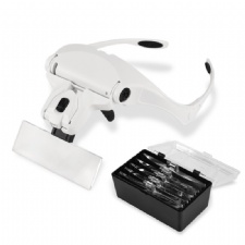 Adjustable 5 Lens Loupe LED Light Headband Magnifier Glass LED Magnifying Glasses