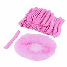 100pcs/bag Disposable Non-Woven Strip Hat Hotel Workshop Anti-Dust Cap Blue White Shower Cap for Spa Hair Salon Beauty