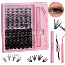 100% Hand Made DIY Lashes Eyelash Extensions Pre Cut Lash Extension Kit Cluster Lashes Set