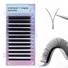 Handmade Classic YY Shape Volume Lashes Extension Natural Faux Mink Fan Eyelashes Handmade Cluster Eyelash Extensions